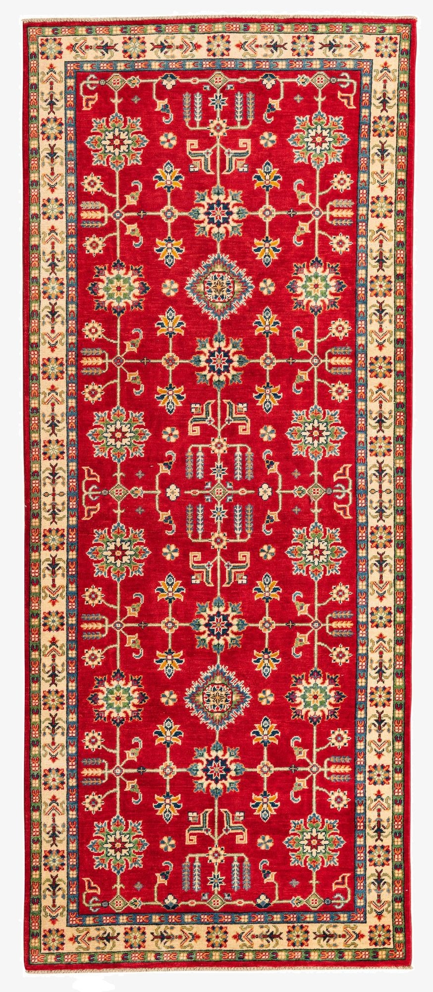 4' x 10'  Hand Knotted Kazak Runner Rug