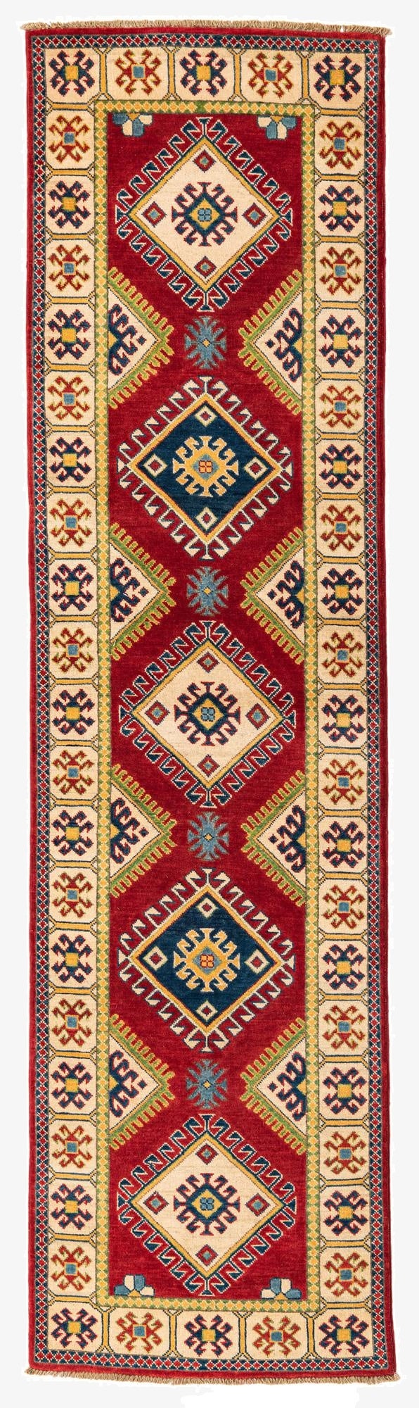 2' 8 x 10' 1  Hand Knotted Kazak Runner Rug