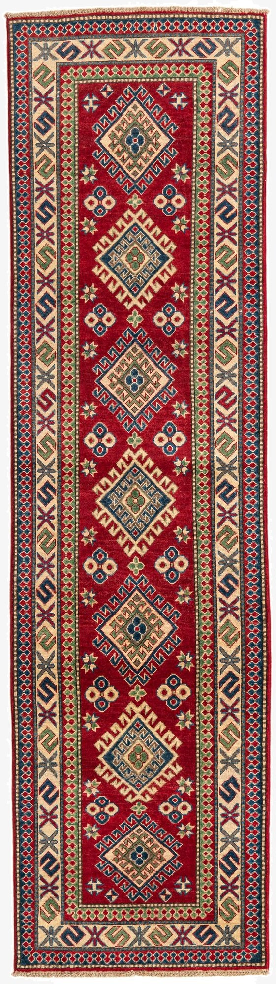 2' 8 x 9' 9  Hand Knotted Kazak Runner Rug