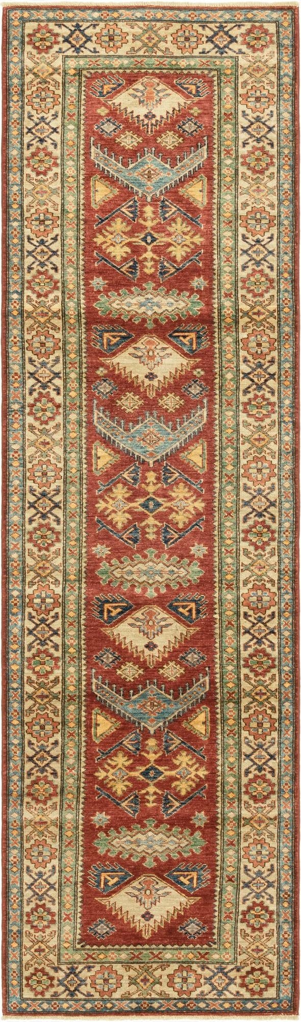 2' 9 x 9' 9  Hand Knotted Kazak Oriental Runner Rug