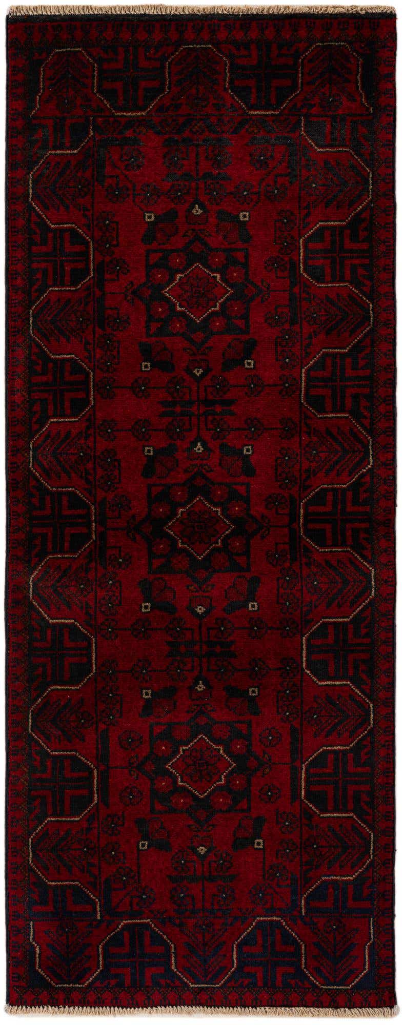 2' 5 x 6' 4 Hand Knotted Khal Mohammadi Wool Runner Rug