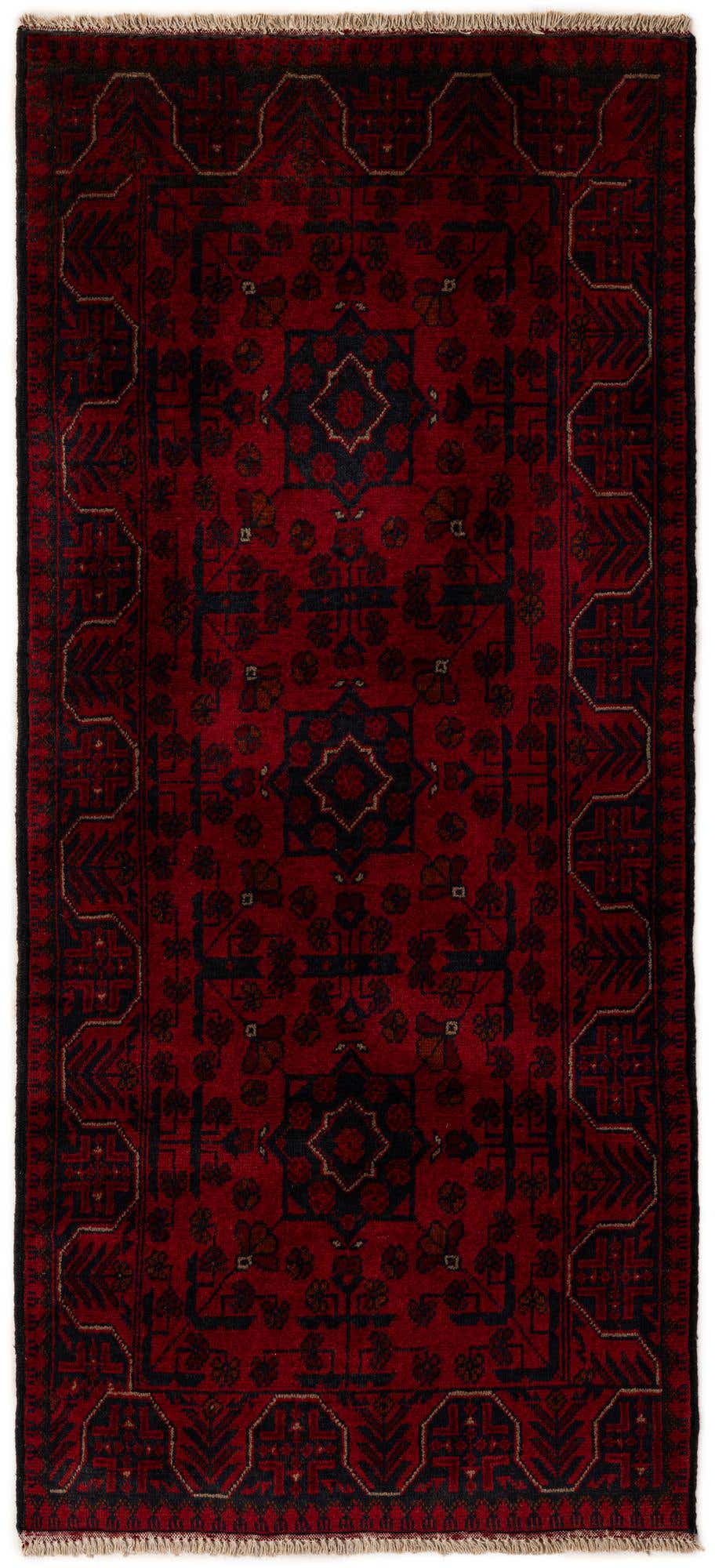 2' 8 x 6' Hand Knotted Khal Mohammadi Wool Runner Rug
