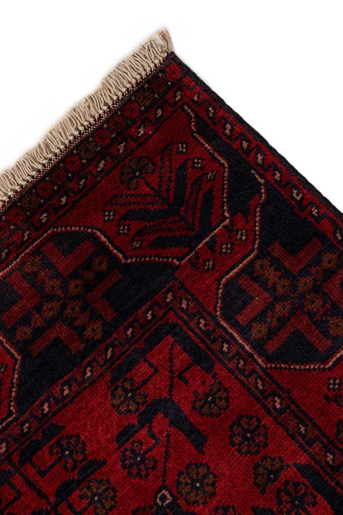 2' 9 x 6' 4 Hand Knotted Khal Mohammadi Wool Runner Rug