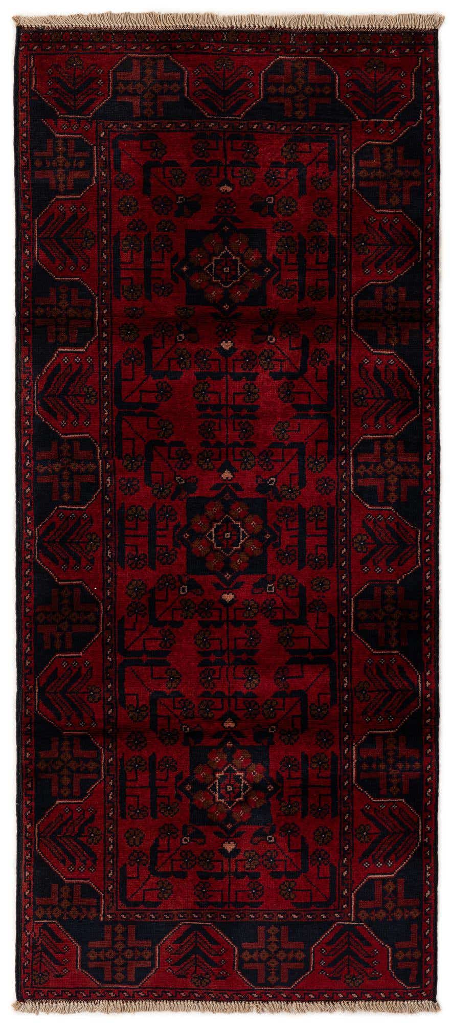 2' 9 x 6' 4 Hand Knotted Khal Mohammadi Wool Runner Rug