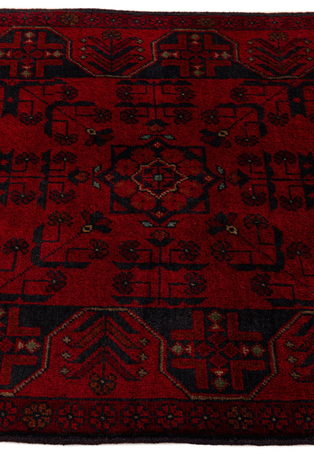 2' 9 x 6' 4 Hand Knotted Khal Mohammadi Wool Runner Rug