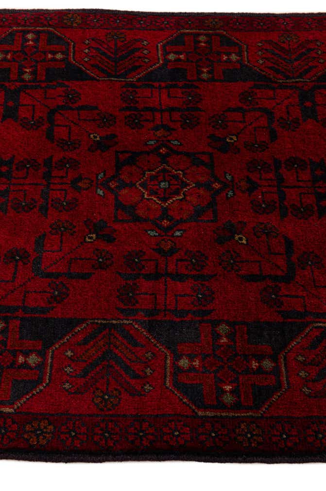 2' 9 x 6' 4 Hand Knotted Khal Mohammadi Wool Runner Rug