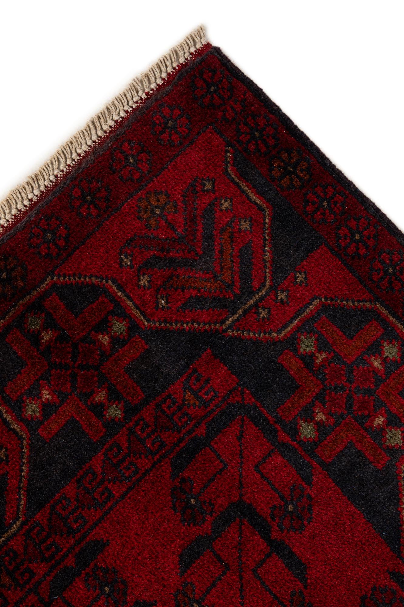 2' 9 x 6' 4 Hand Knotted Khal Mohammadi Wool Runner Rug
