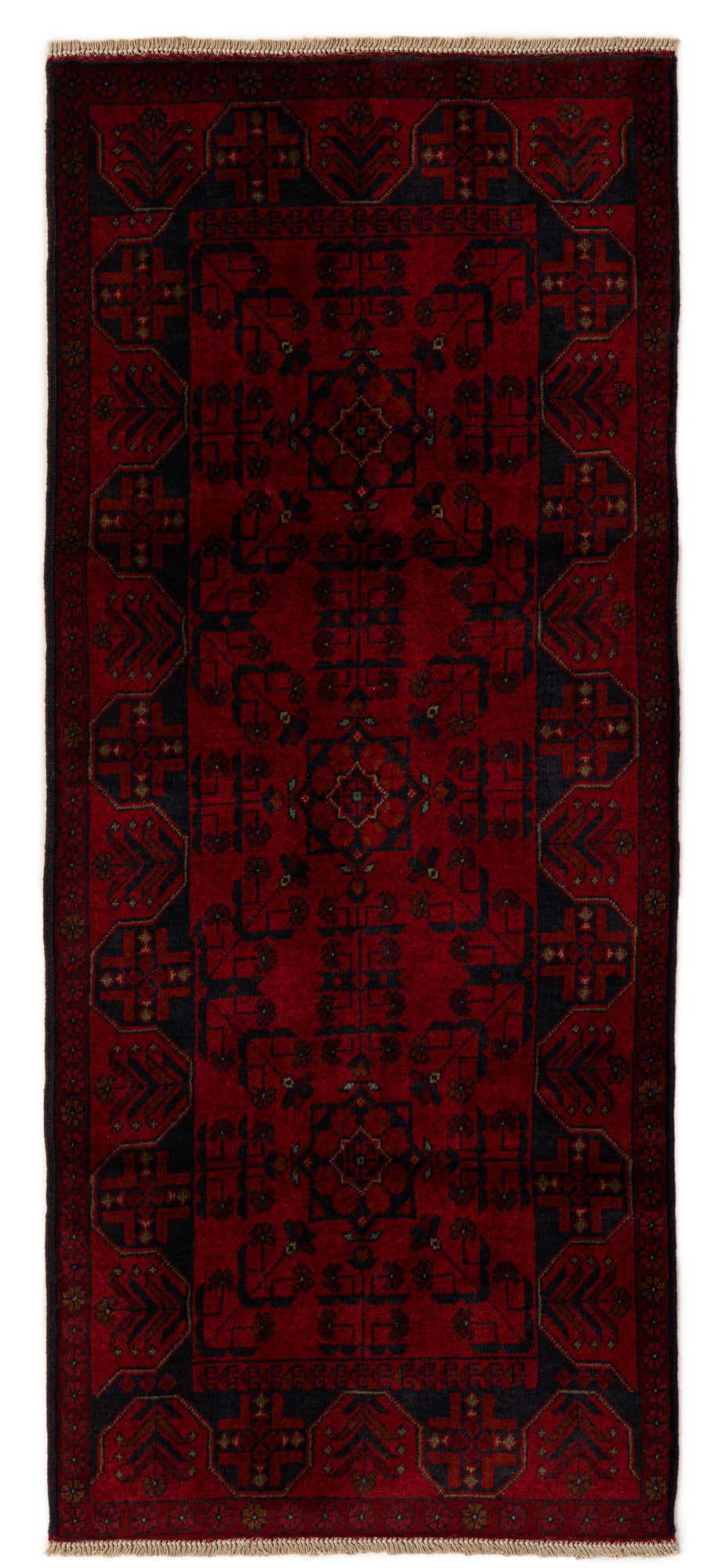 2' 9 x 6' 4 Hand Knotted Khal Mohammadi Wool Runner Rug