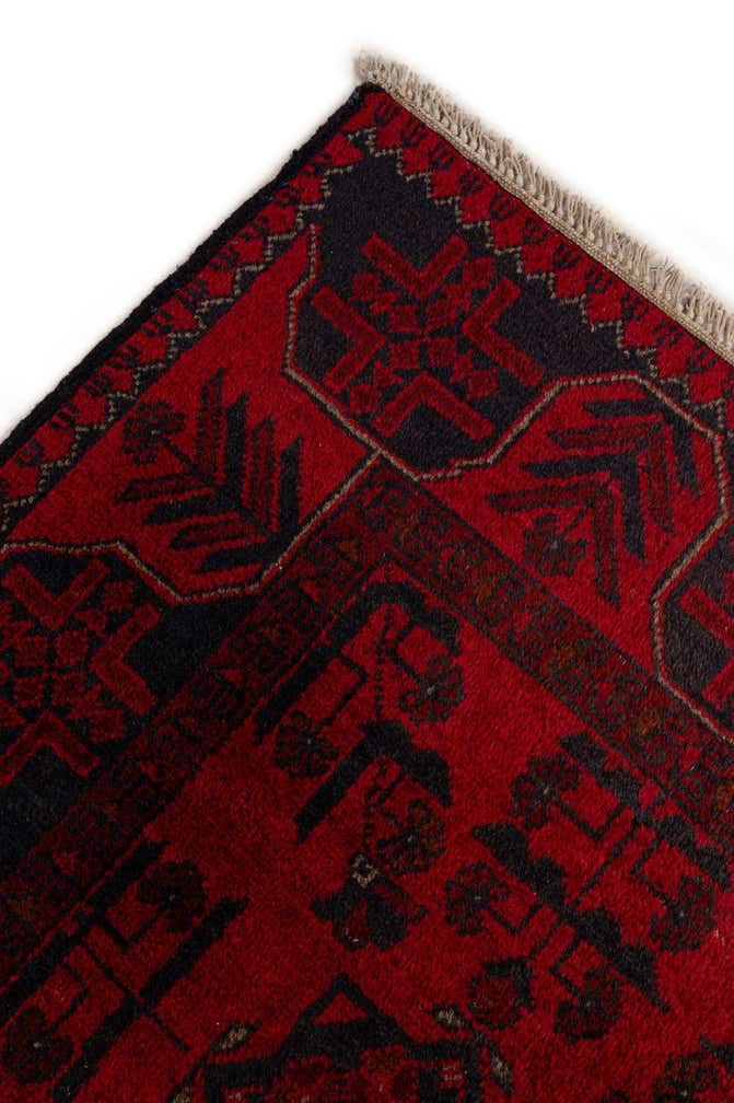 2' 9 x 6' 3 Hand Knotted Khal Mohammadi Wool Runner Rug