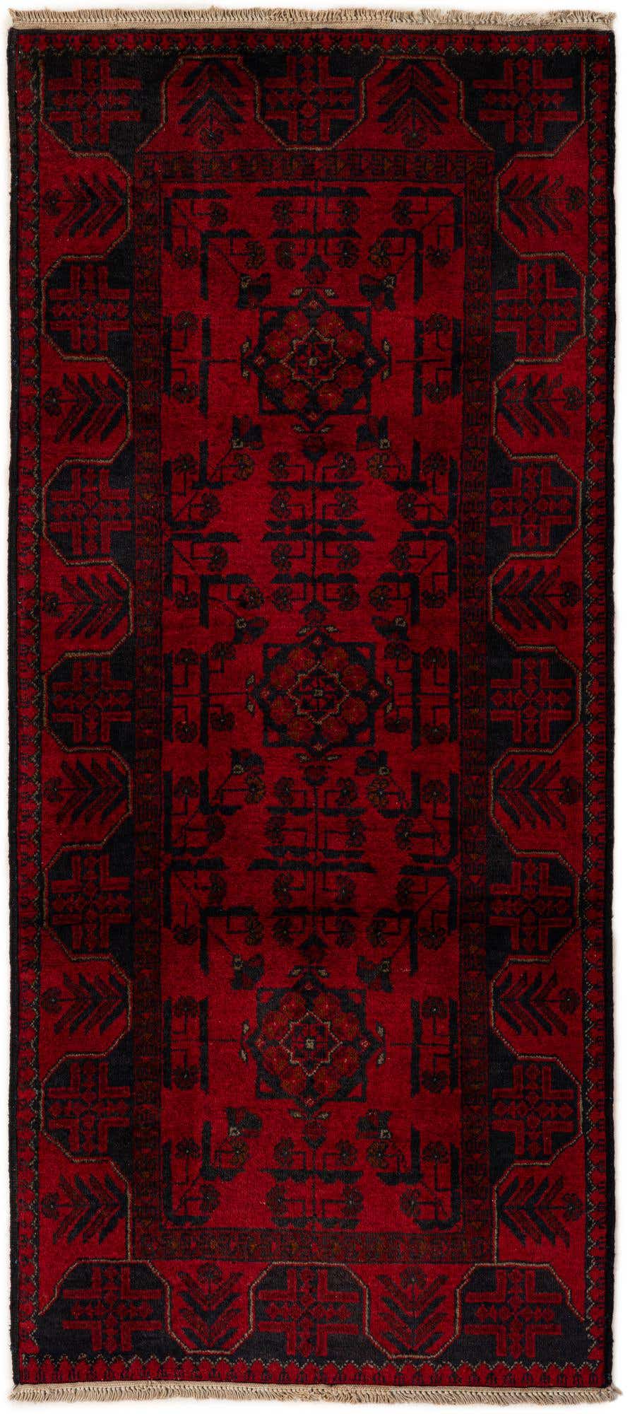 2' 9 x 6' 3 Hand Knotted Khal Mohammadi Wool Runner Rug