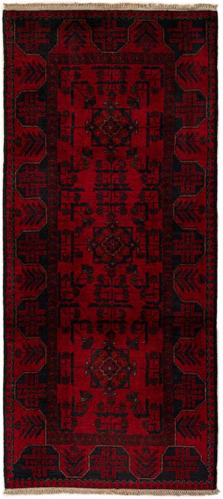 2' 9 x 6' 3 Hand Knotted Khal Mohammadi Wool Runner Rug