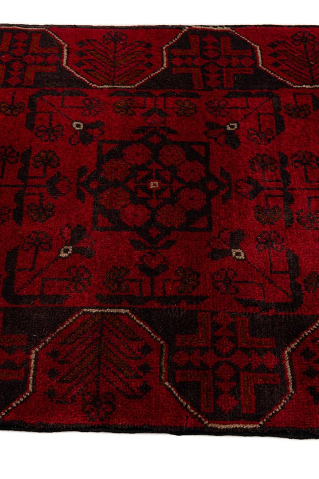 Detail image of 2' 8 x 6' 5 Hand Knotted Khal Mohammadi Wool Runner Rug