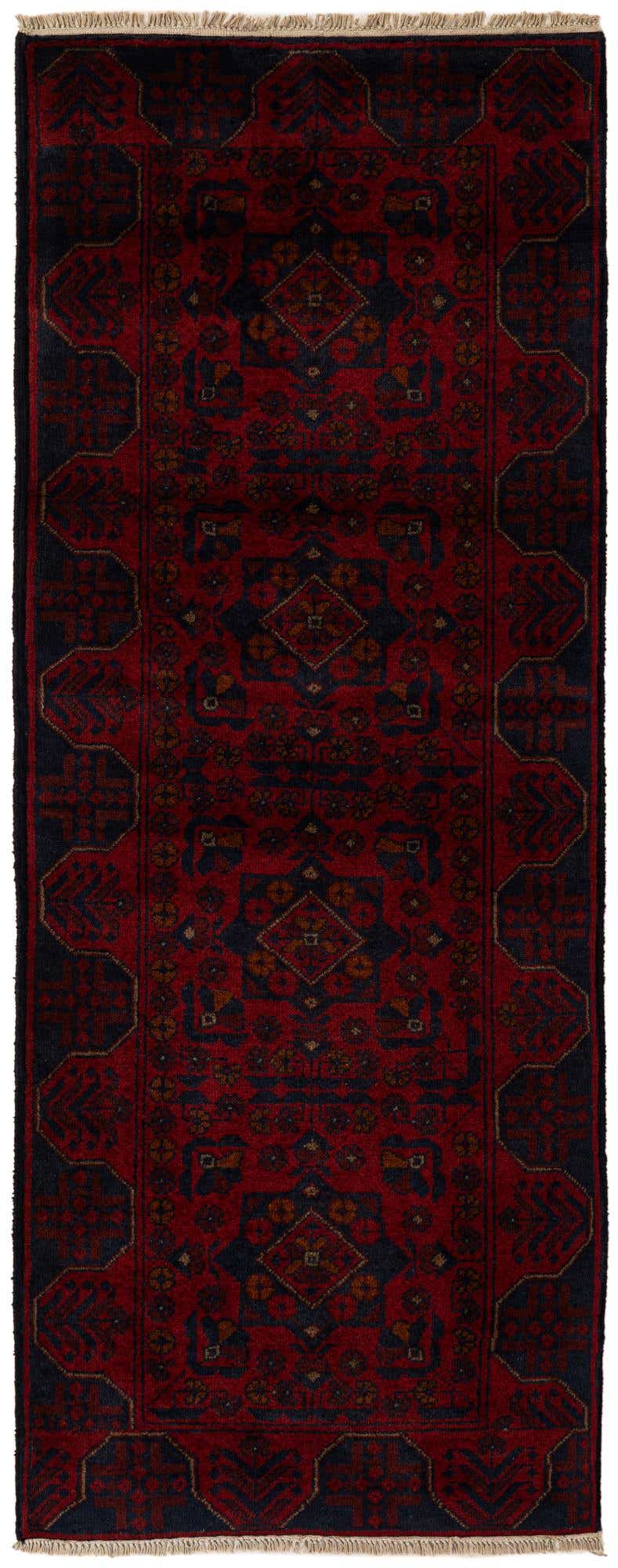 2' 6 x 6' 3 Hand Knotted Khal Mohammadi Wool Runner Rug