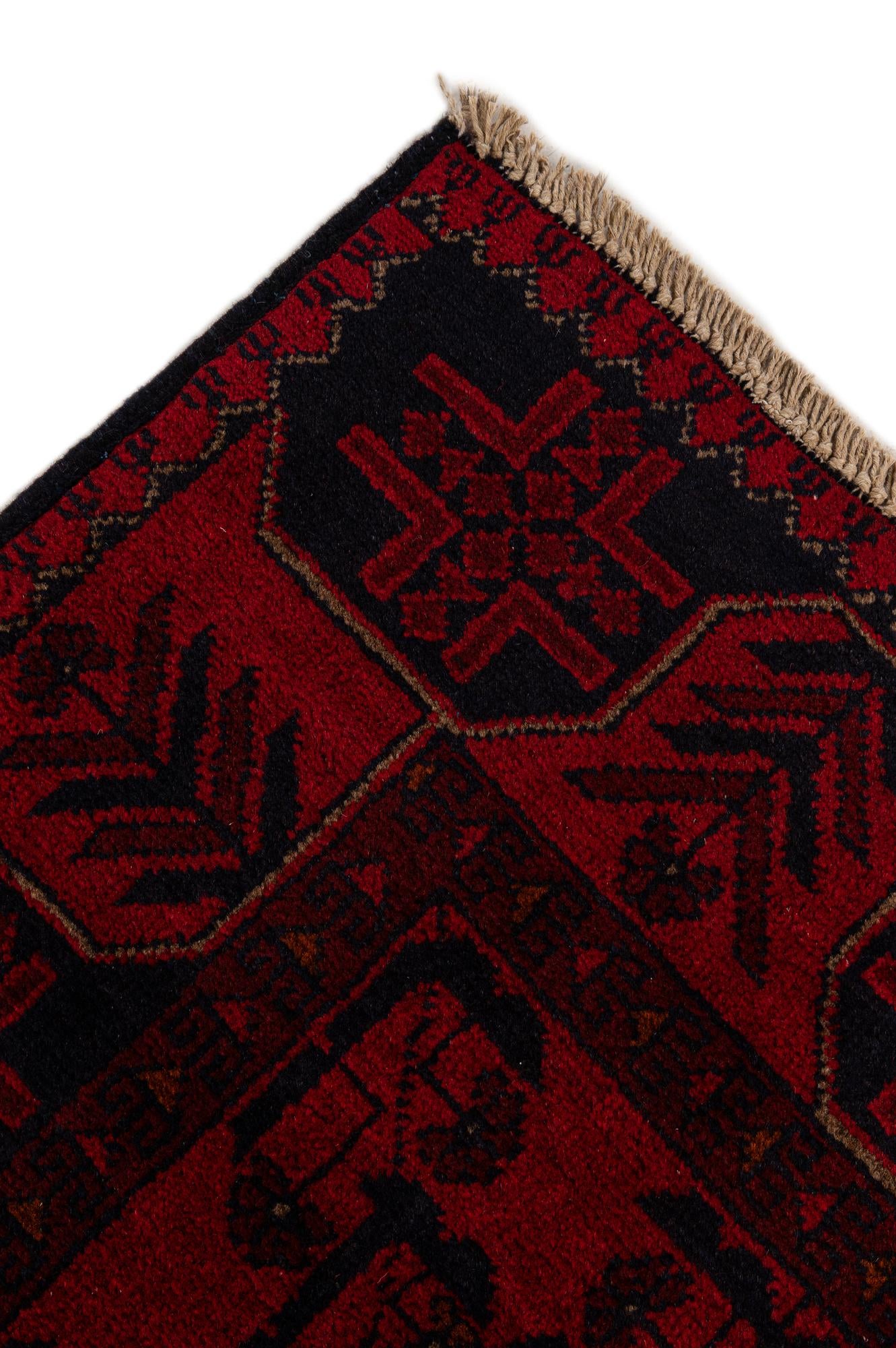 2' 9 x 6' 3 Hand Knotted Khal Mohammadi Wool Runner Rug
