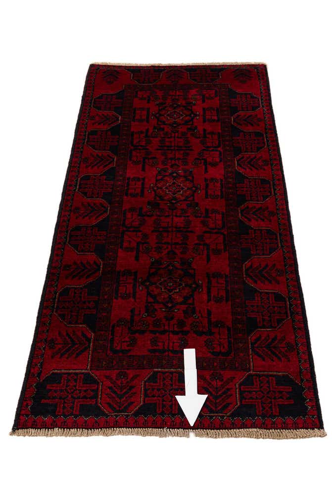 2' 9 x 6' 3 Hand Knotted Khal Mohammadi Wool Runner Rug