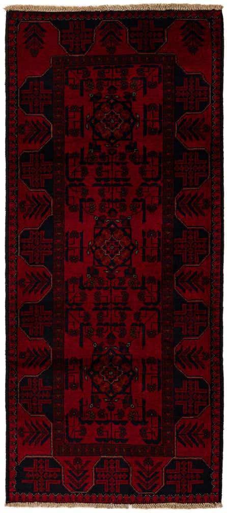 2' 9 x 6' 3 Hand Knotted Khal Mohammadi Wool Runner Rug