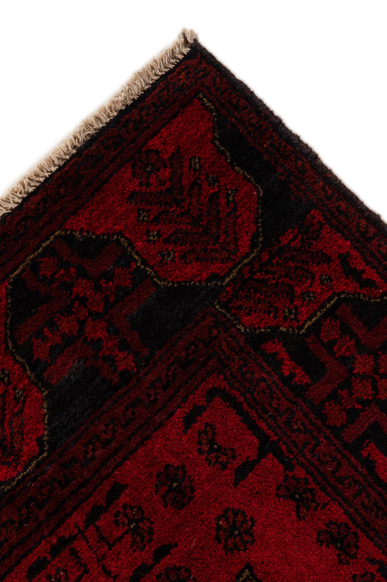 2' 9 x 6' 4 Hand Knotted Khal Mohammadi Wool Runner Rug