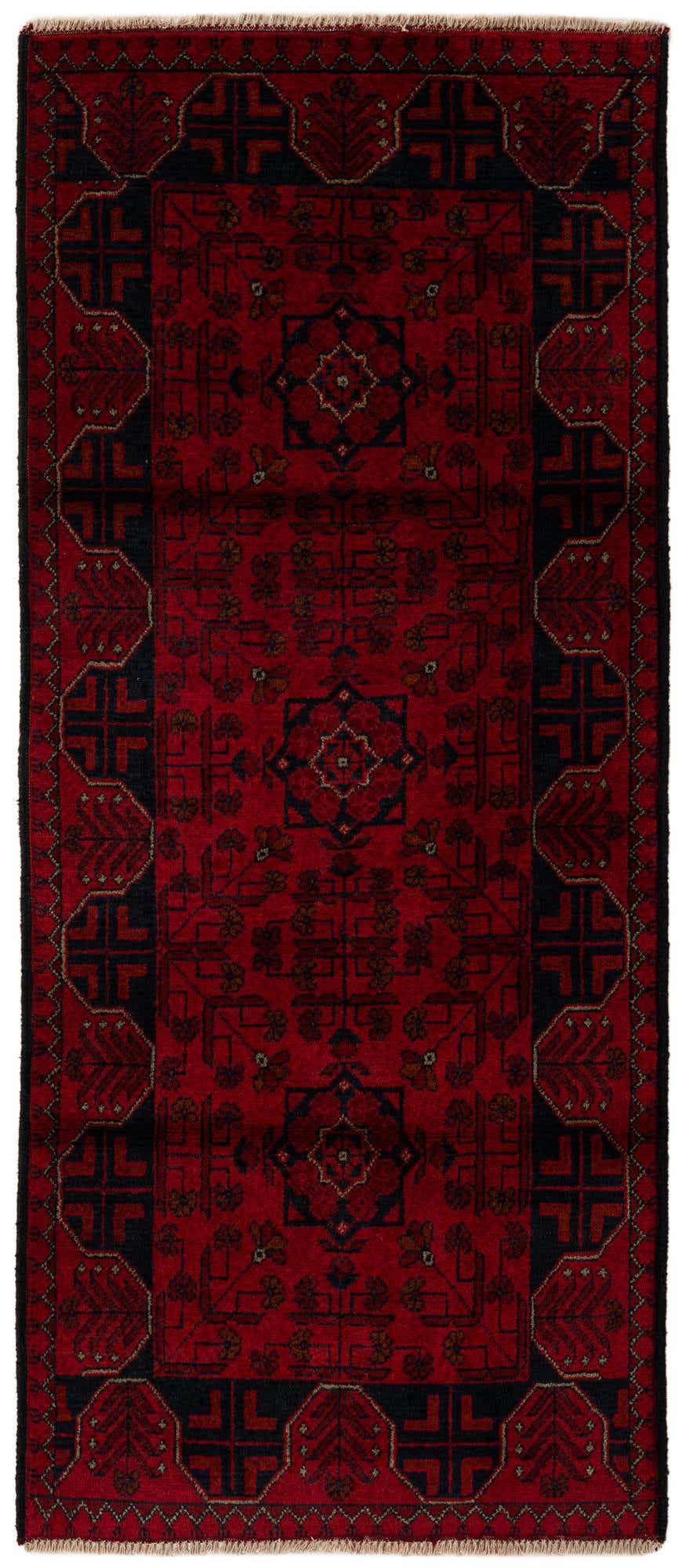 2' 9 x 6' 6 Hand Knotted Khal Mohammadi Wool Runner Rug