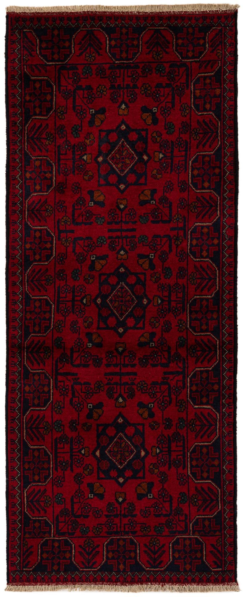 2' 7 x 6' 5 Hand Knotted Khal Mohammadi Wool Runner Rug