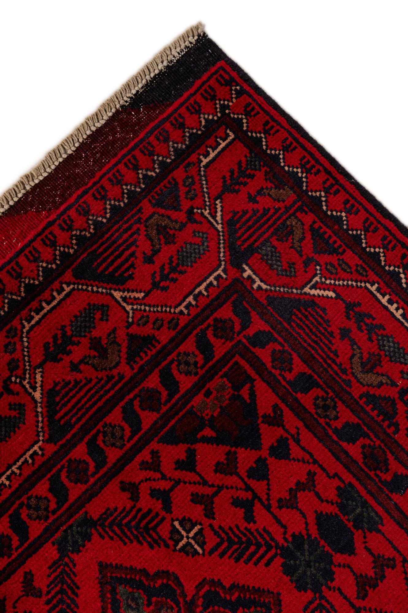 2' 8 x 6' 8 Hand Knotted Khal Mohammadi Wool Runner Rug
