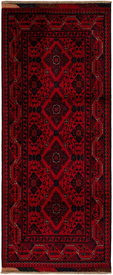 Detail image of 2' 8 x 6' 8 Hand Knotted Khal Mohammadi Wool Runner Rug