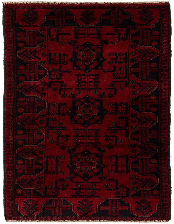 Detail image of 2' 8 x 6' 7 Hand Knotted Khal Mohammadi Wool Runner Rug