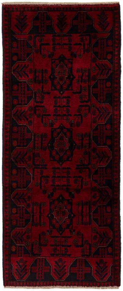 Detail image of 2' 8 x 6' 7 Hand Knotted Khal Mohammadi Wool Runner Rug