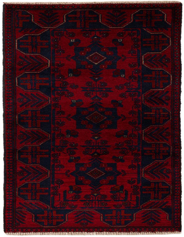 Detail image of 2' 8 x 6' 6 Hand Knotted Khal Mohammadi Wool Runner Rug