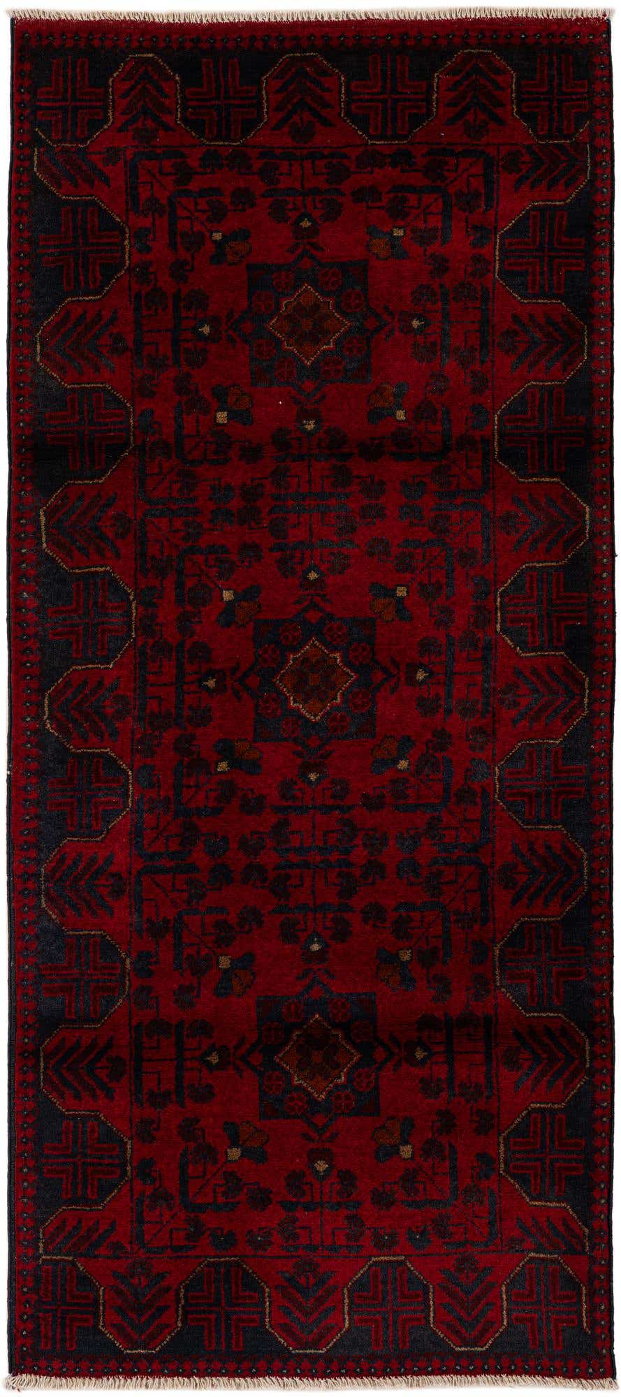 2' 9 x 6' 5 Hand Knotted Khal Mohammadi Wool Runner Rug