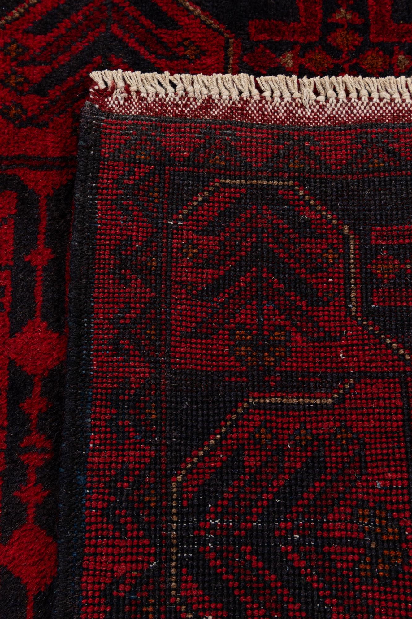 2' 8 x 6' 11 Hand Knotted Khal Mohammadi Wool Runner Rug