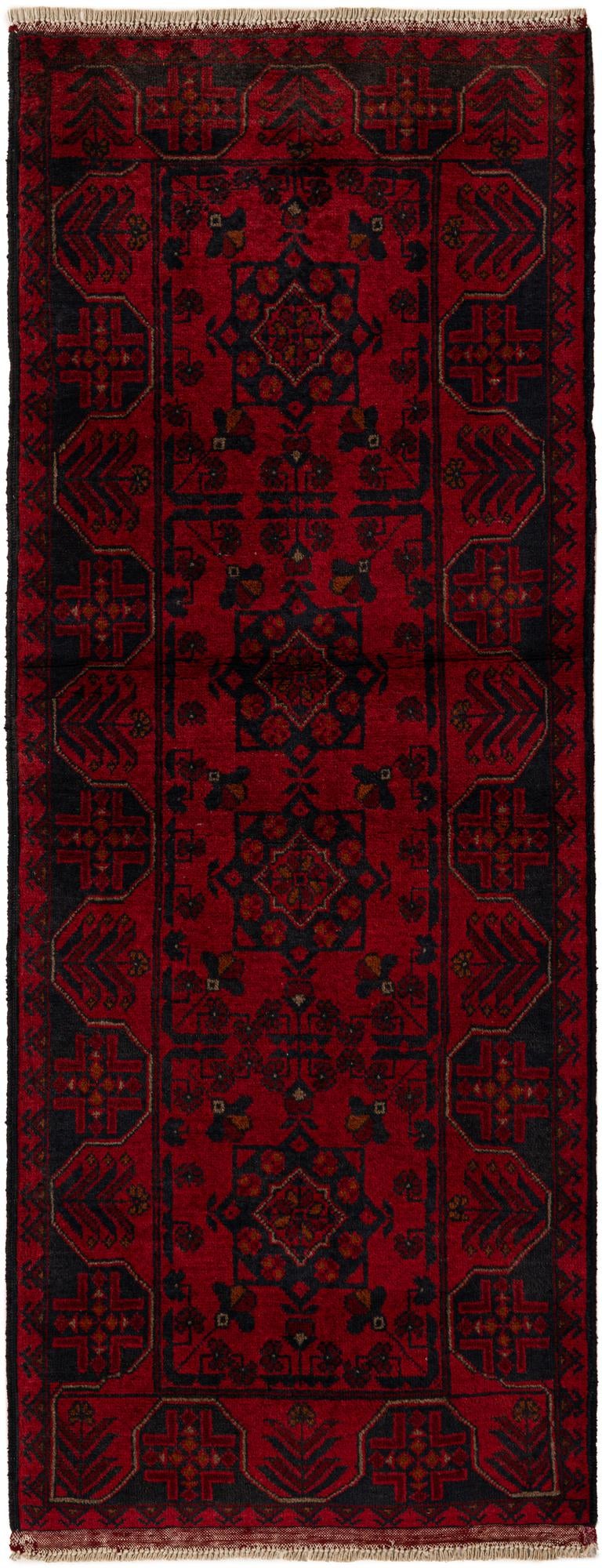 2' 8 x 6' 11 Hand Knotted Khal Mohammadi Wool Runner Rug
