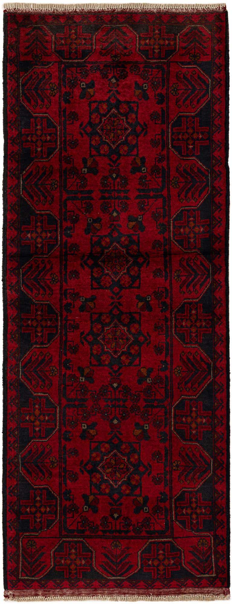 2' 8 x 6' 11 Hand Knotted Khal Mohammadi Wool Runner Rug