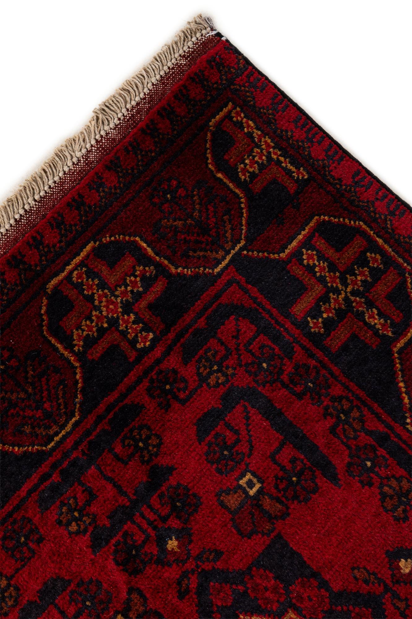 2' 6 x 6' 7 Hand Knotted Khal Mohammadi Wool Runner Rug