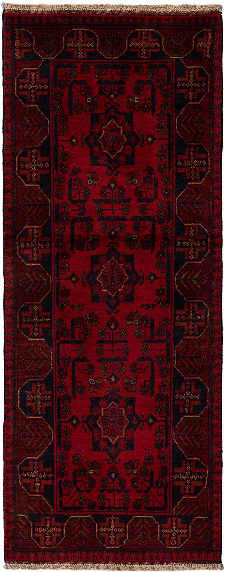 2' 6 x 6' 7 Hand Knotted Khal Mohammadi Wool Runner Rug