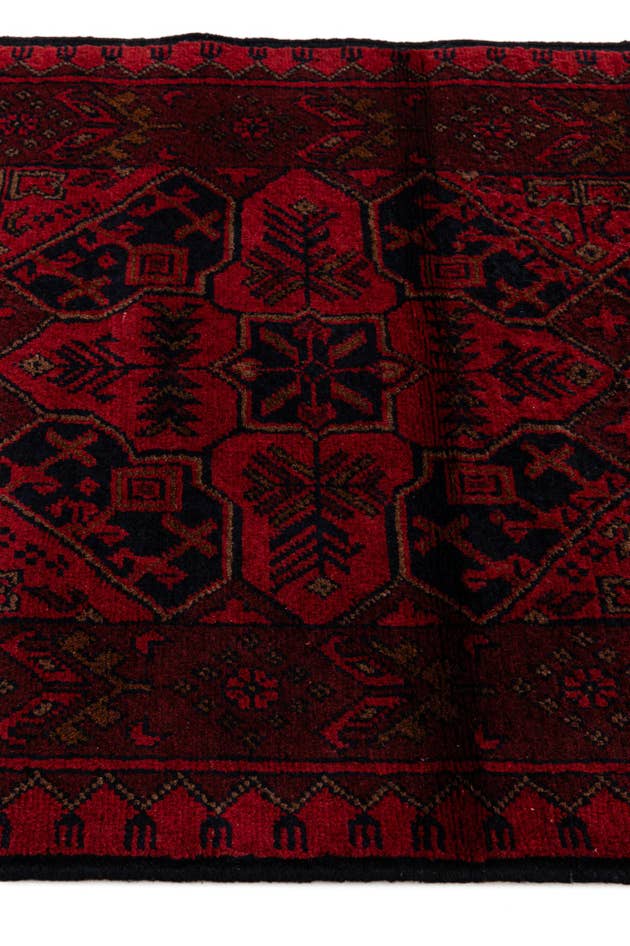 Detail image of 2' 8 x 6' 7 Hand Knotted Khal Mohammadi Wool Runner Rug