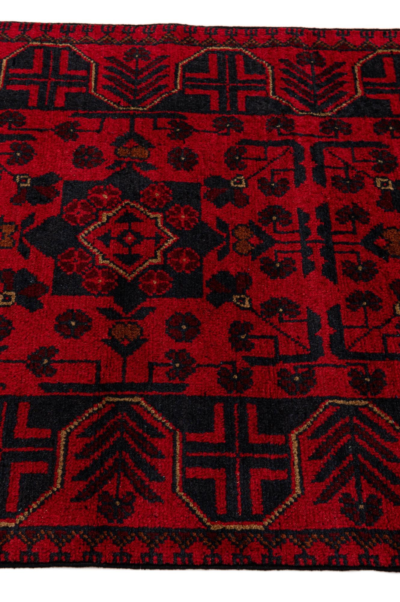 2' 7 x 6' 5 Hand Knotted Khal Mohammadi Wool Runner Rug