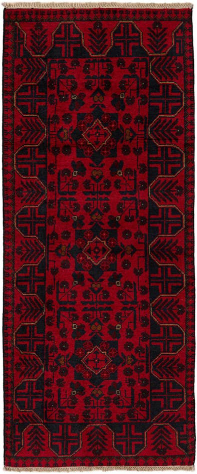 Detail image of 2' 7 x 6' 5 Hand Knotted Khal Mohammadi Wool Runner Rug