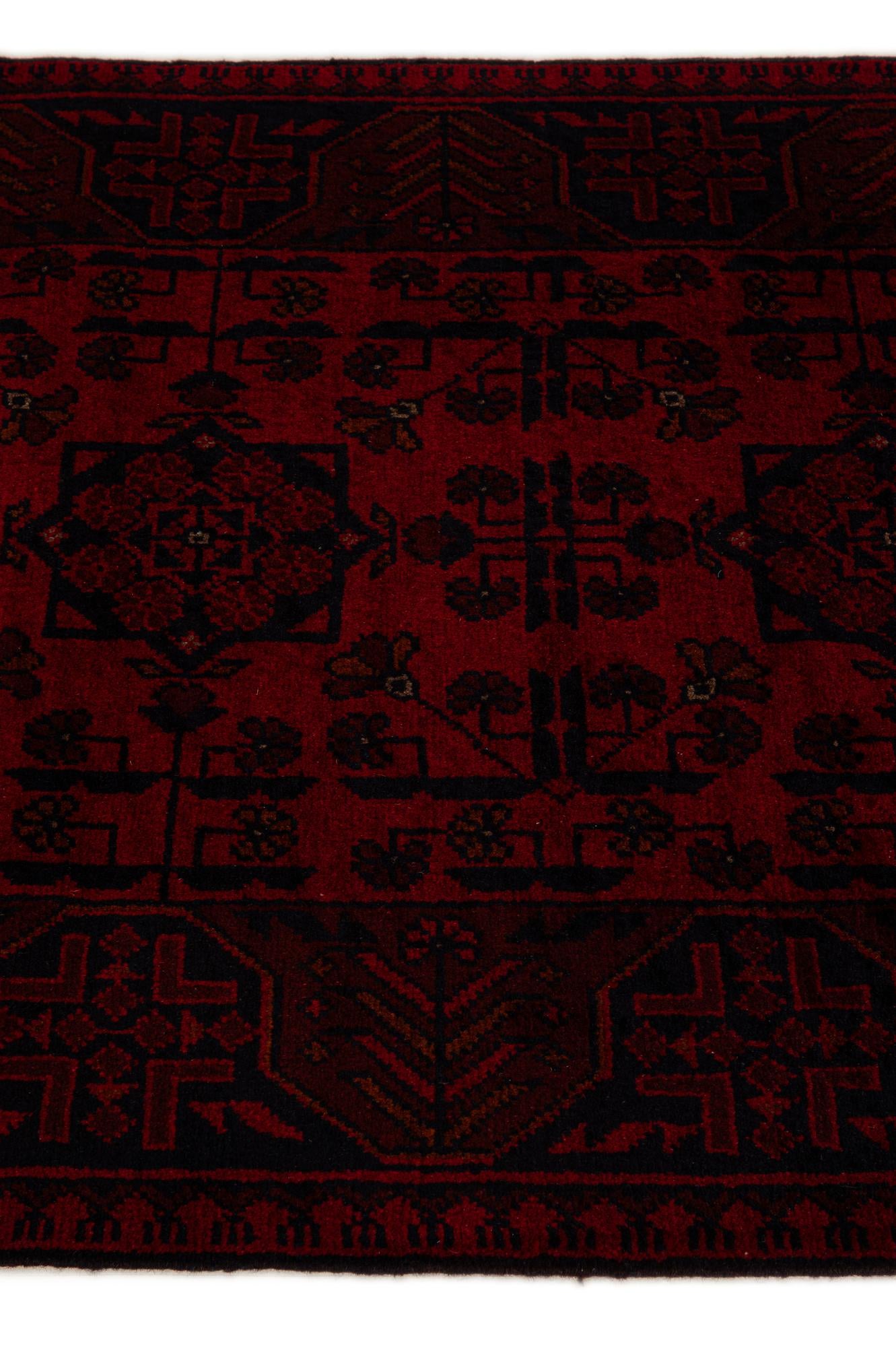 2' 9 x 6' 8 Hand Knotted Khal Mohammadi Wool Runner Rug