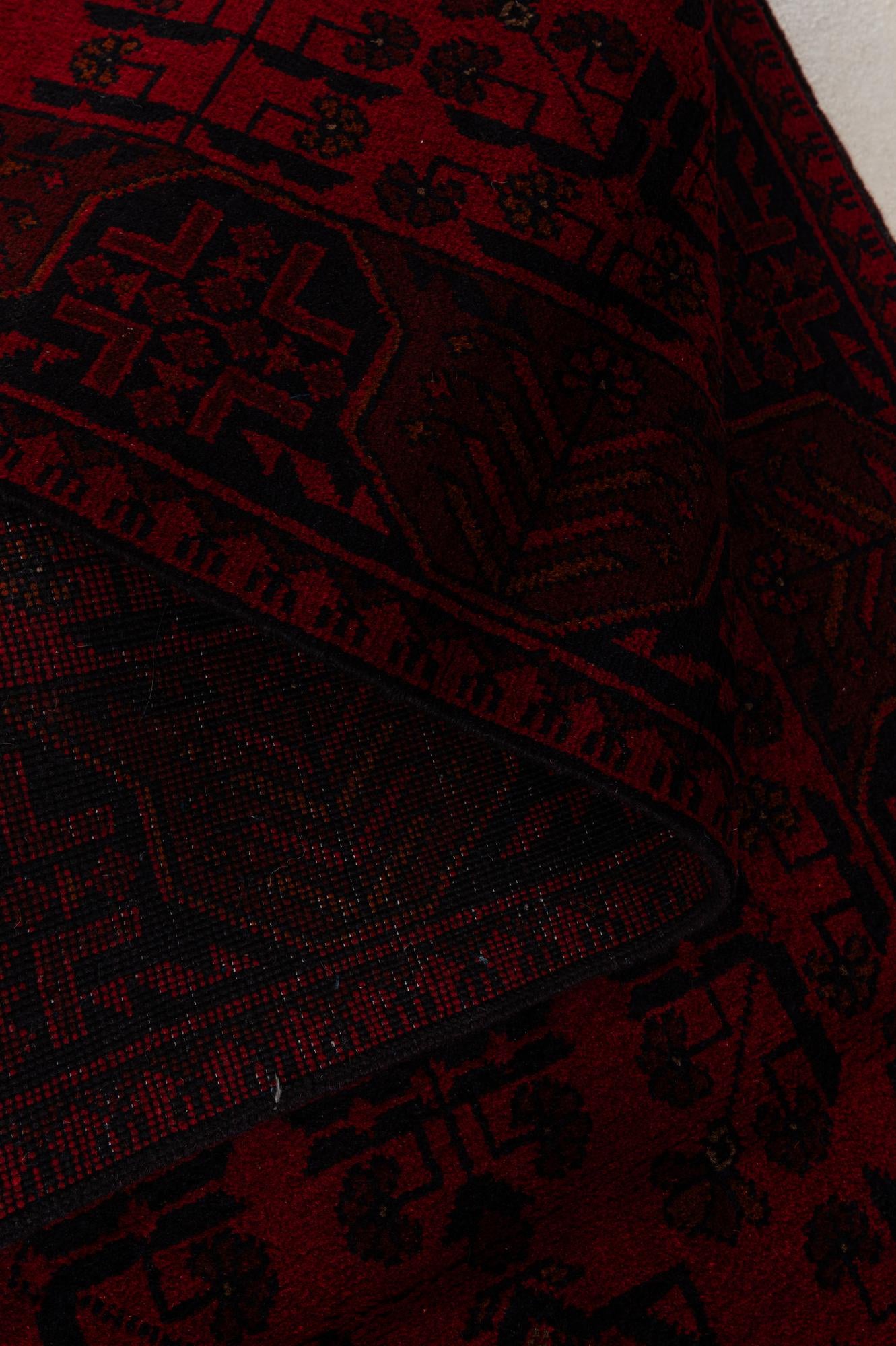 2' 9 x 6' 8 Hand Knotted Khal Mohammadi Wool Runner Rug