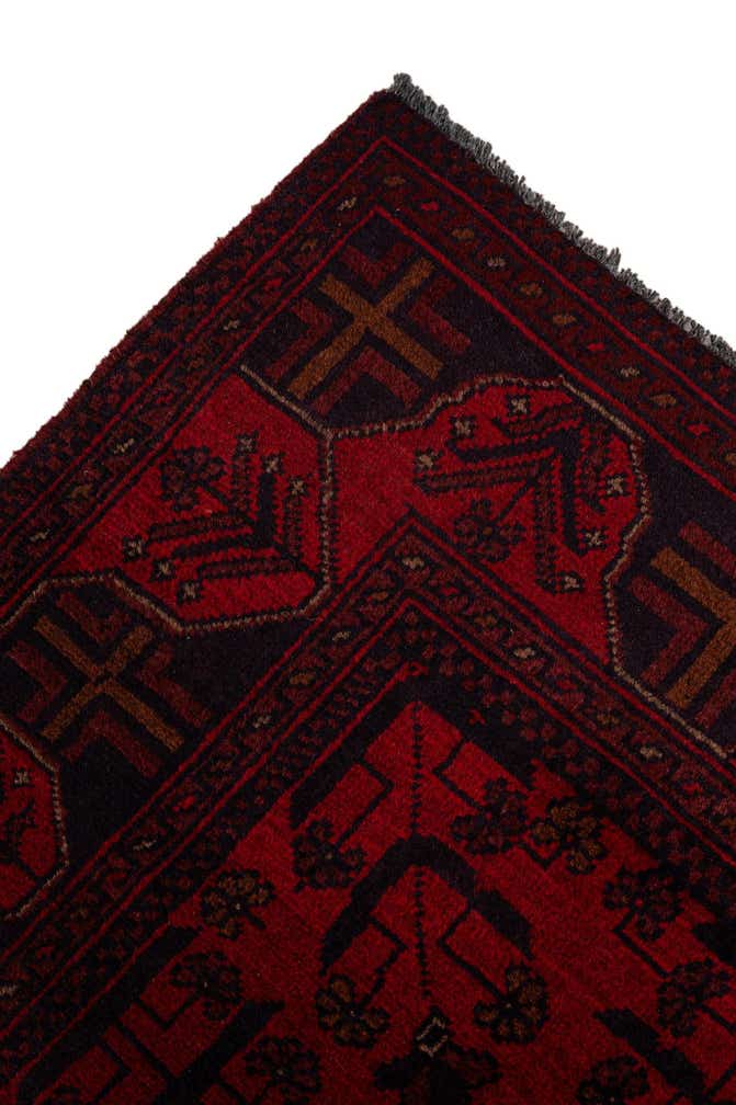 2' 9 x 9' 4 Hand Knotted Khal Mohammadi Wool Runner Rug
