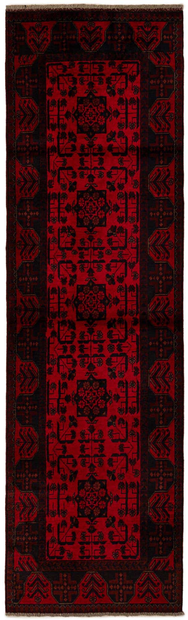2' 9 x 9' 6 Hand Knotted Khal Mohammadi Wool Runner Rug