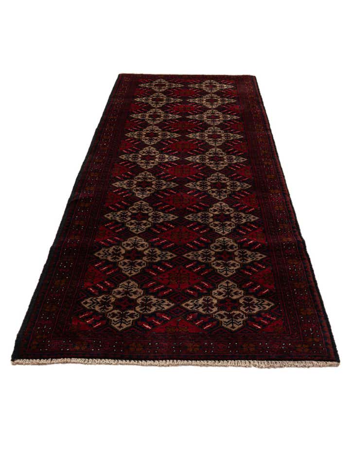2' 9 x 9' 6 Hand Knotted Khal Mohammadi Wool Runner Rug