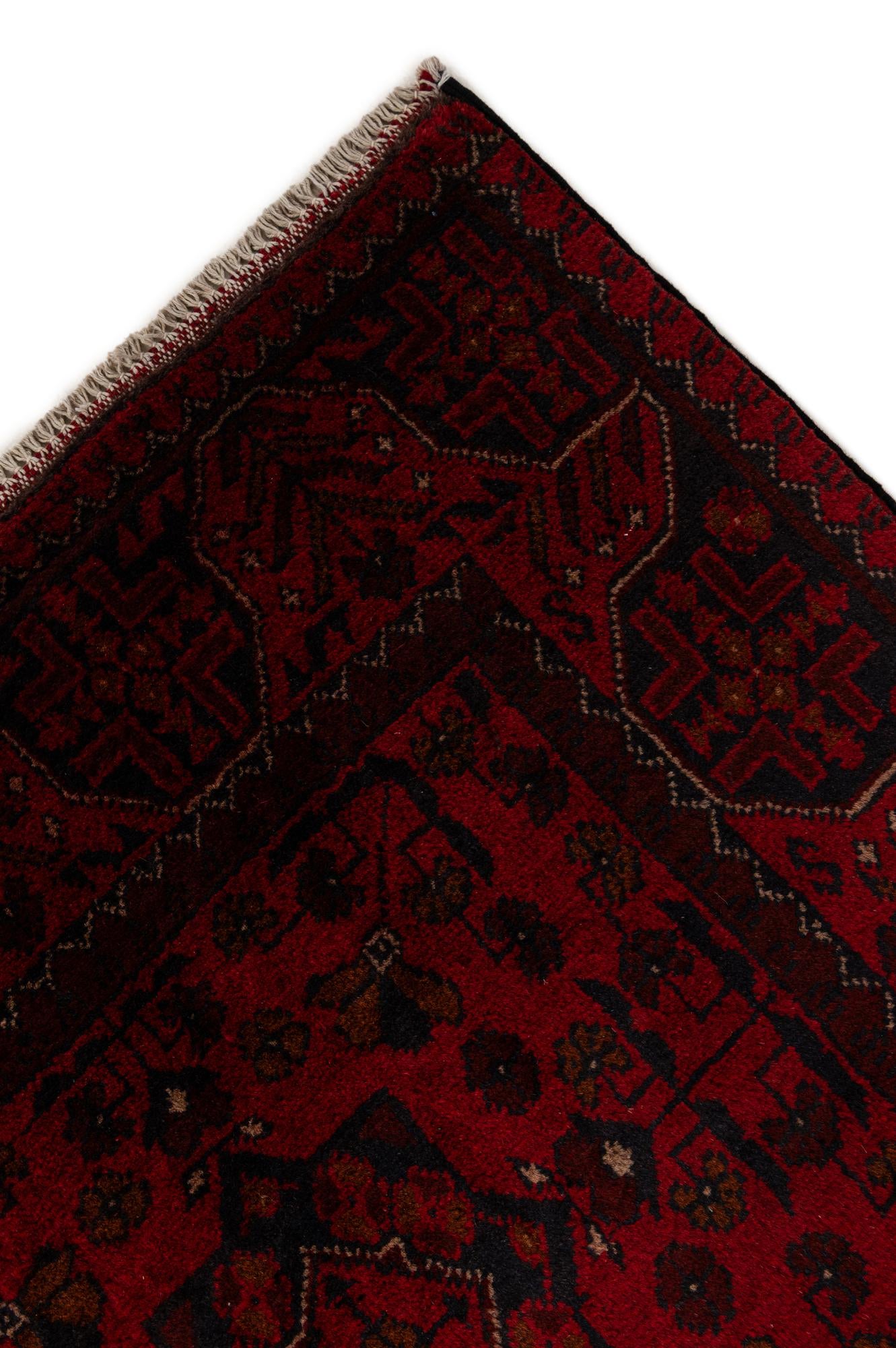 2' 9 x 9' 9 Hand Knotted Khal Mohammadi Wool Runner Rug