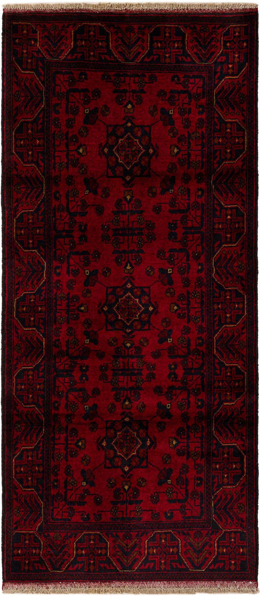2' 10 x 6' 4 Hand Knotted Khal Mohammadi Wool Runner Rug