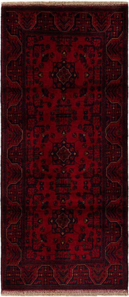 2' 10 x 6' 4 Hand Knotted Khal Mohammadi Wool Runner Rug