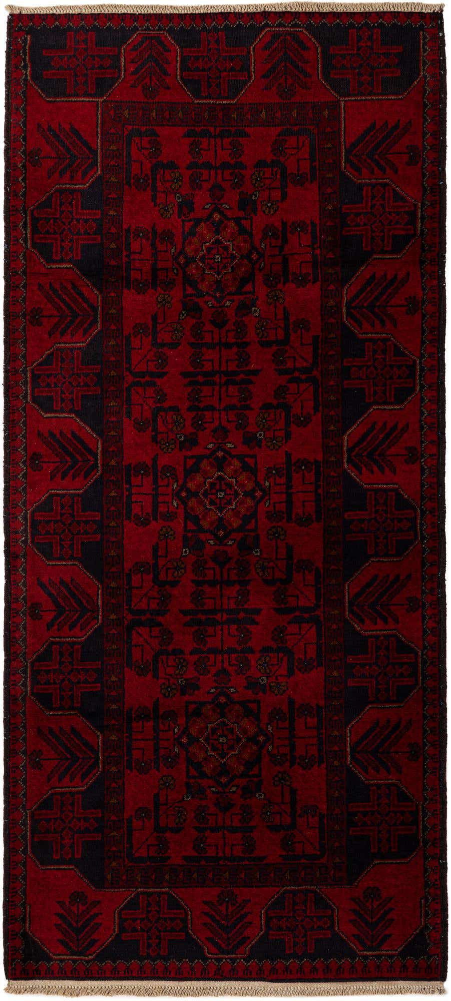 2' 10 x 6' 3 Hand Knotted Khal Mohammadi Wool Runner Rug