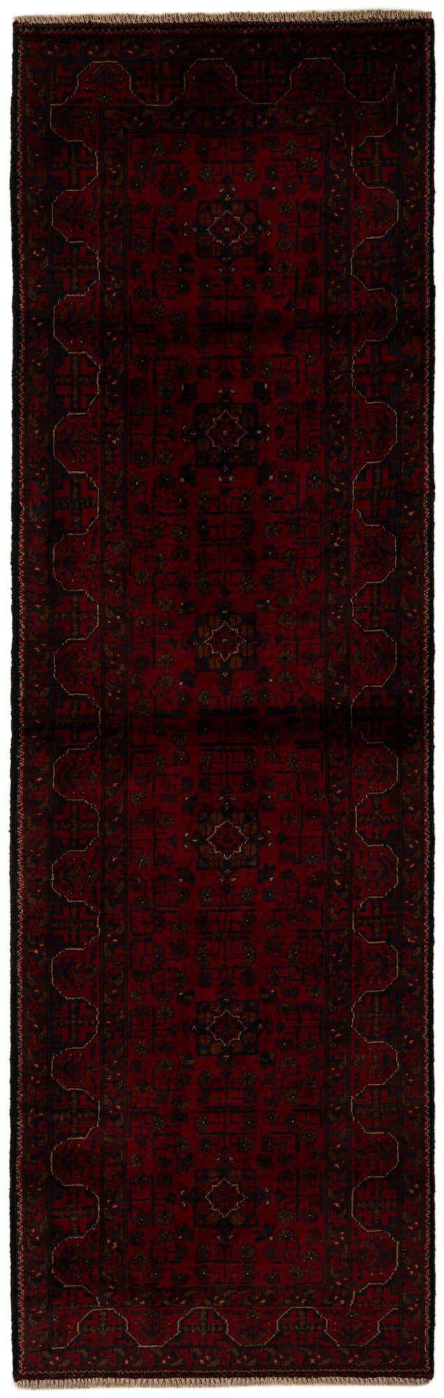 2' 11 x 9' 6 Hand Knotted Khal Mohammadi Wool Runner Rug