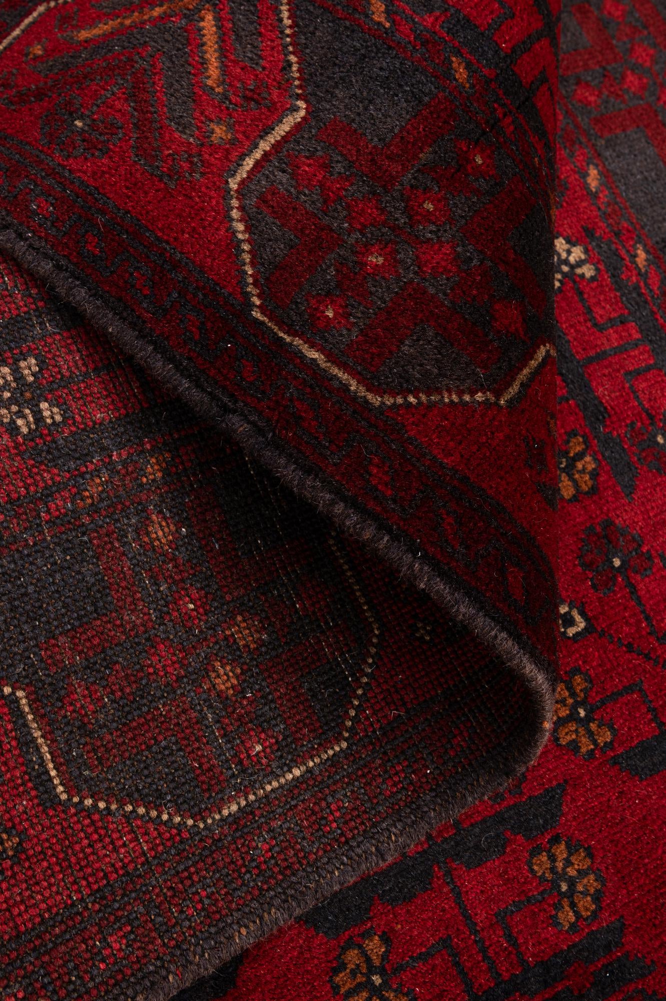 2' 11 x 9' 8 Hand Knotted Khal Mohammadi Wool Runner Rug