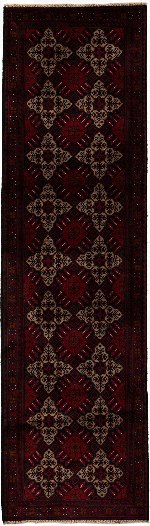 2' 9 x 9' 6  Hand Knotted Khal Mohammadi Wool Runner Rug