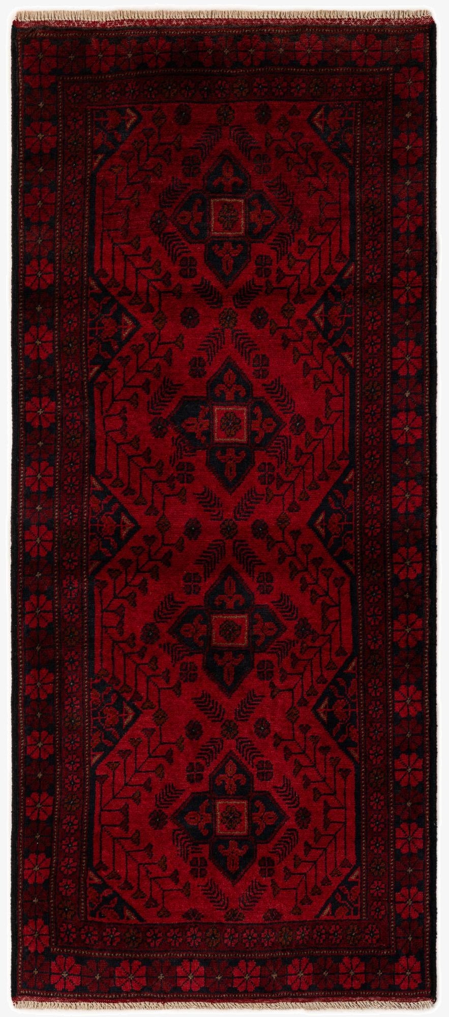 2' 8 x 6' 5  Hand Knotted Khal Mohammadi Wool Runner Rug